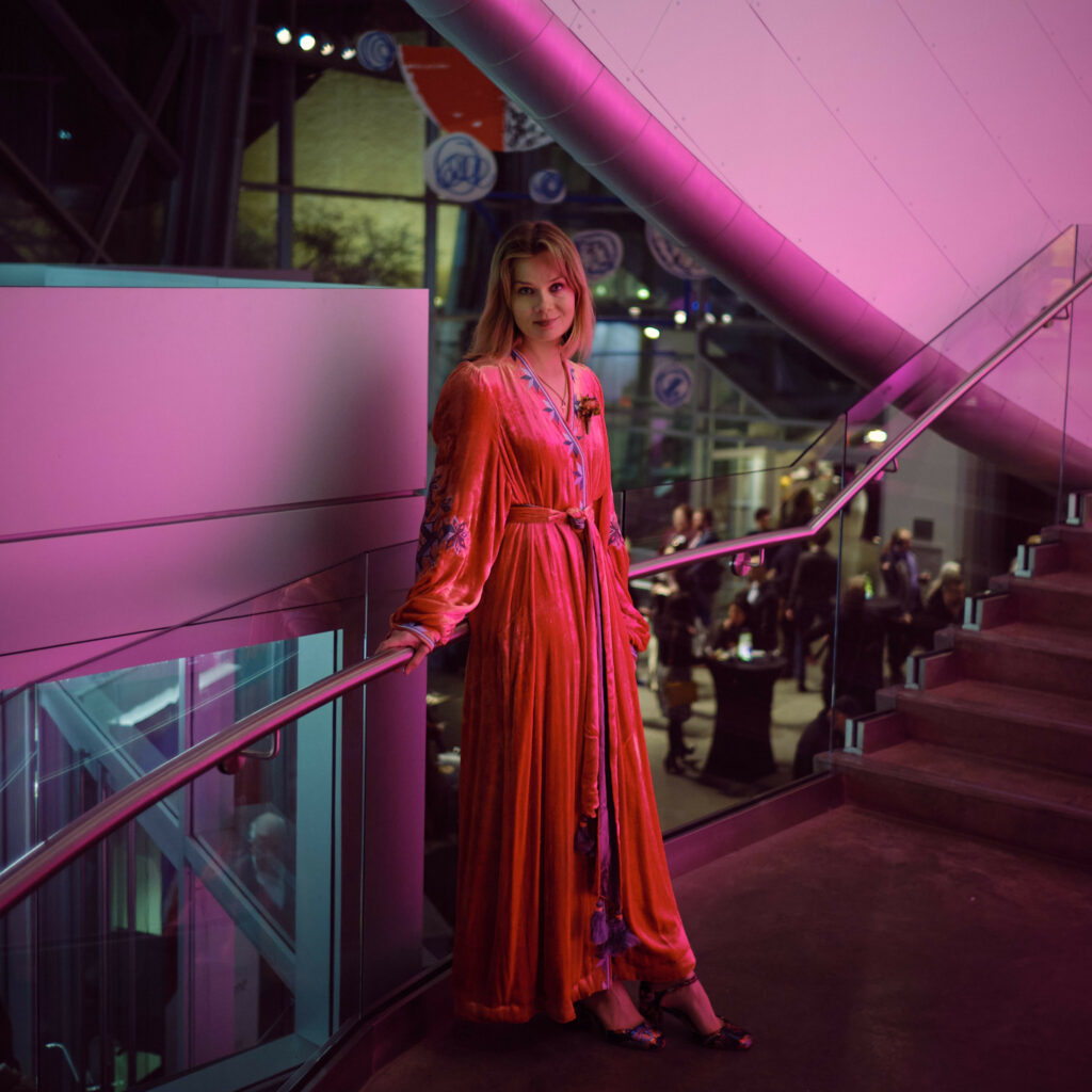 Viktoria Grynenko poses for a photo at the EATF Award Ceremony at the Art Gallery of Alberta.