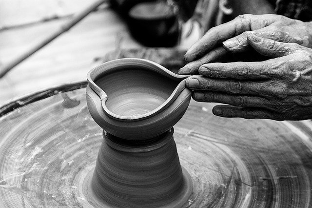 potter producing a bowl